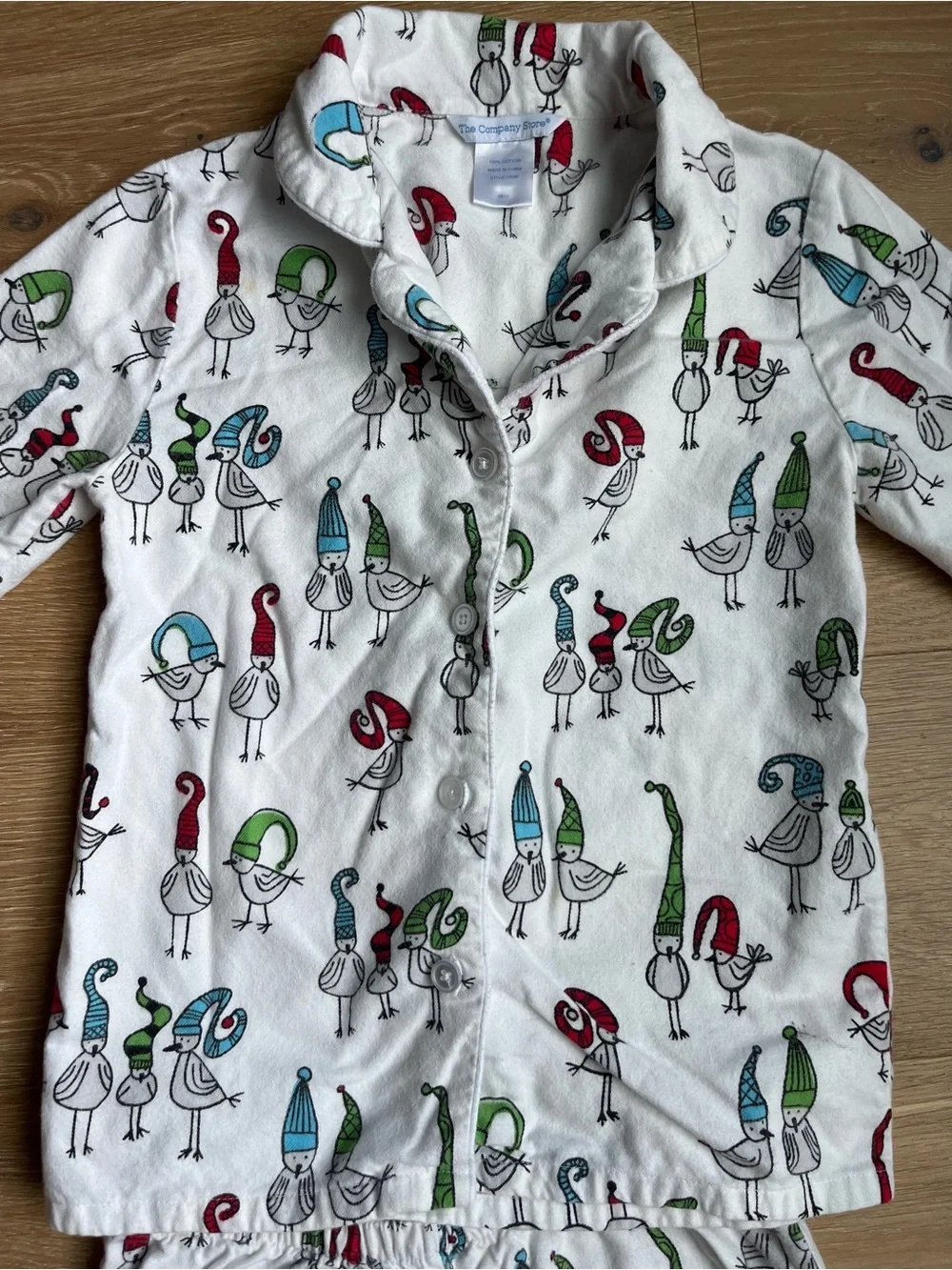 The Company Store kids holiday winter flannel pajamas set 100% cotton 10/12